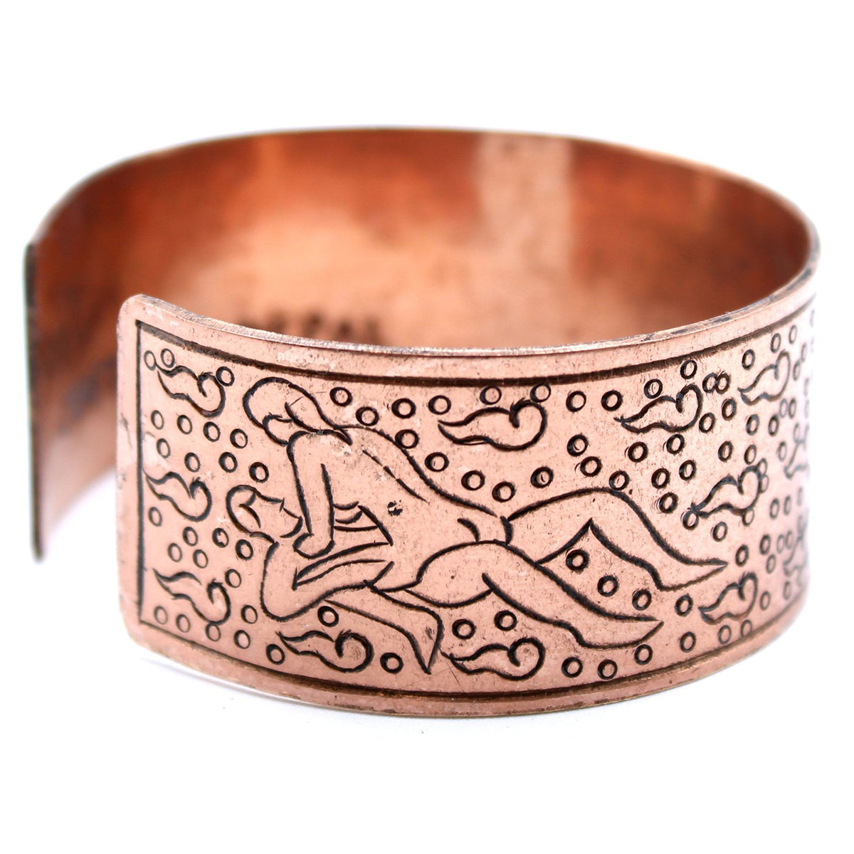 Solid Copper Tibetan Bracelet - Kamasutra Design – view 3