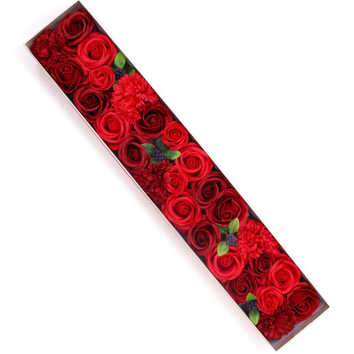 Extra Long Soap Flower Gift Box - Classic Red Roses
