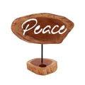 Wooden Tealight Holder Sign - Peace