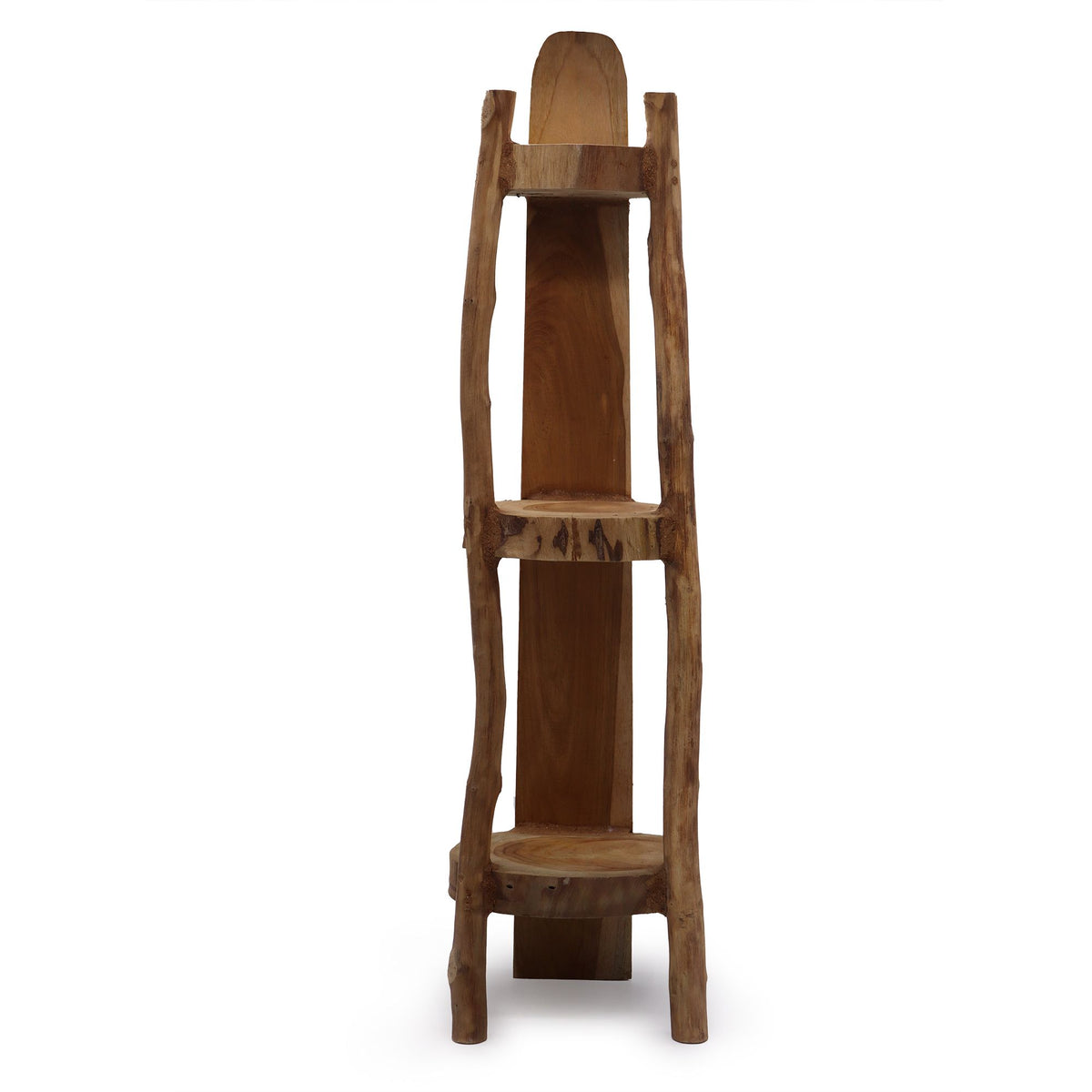 Natural Teak Corner Unit, 3 Shelves