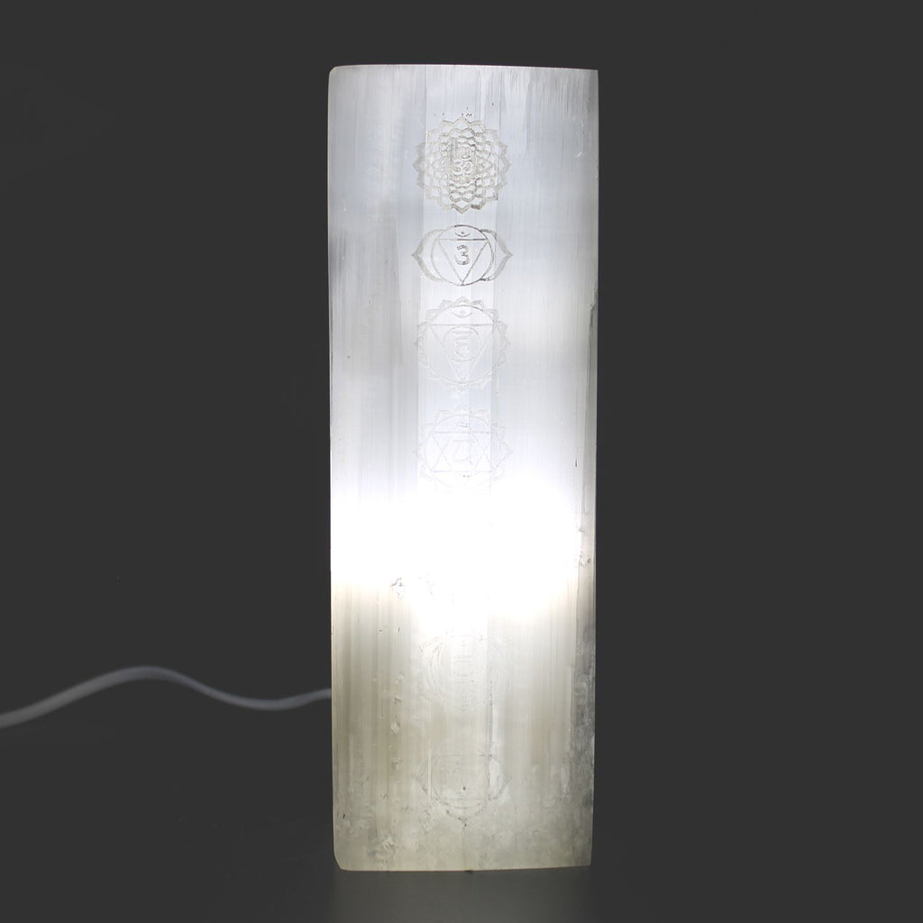 Selenite Block Lamp 25cm - Chakra Design – view 2