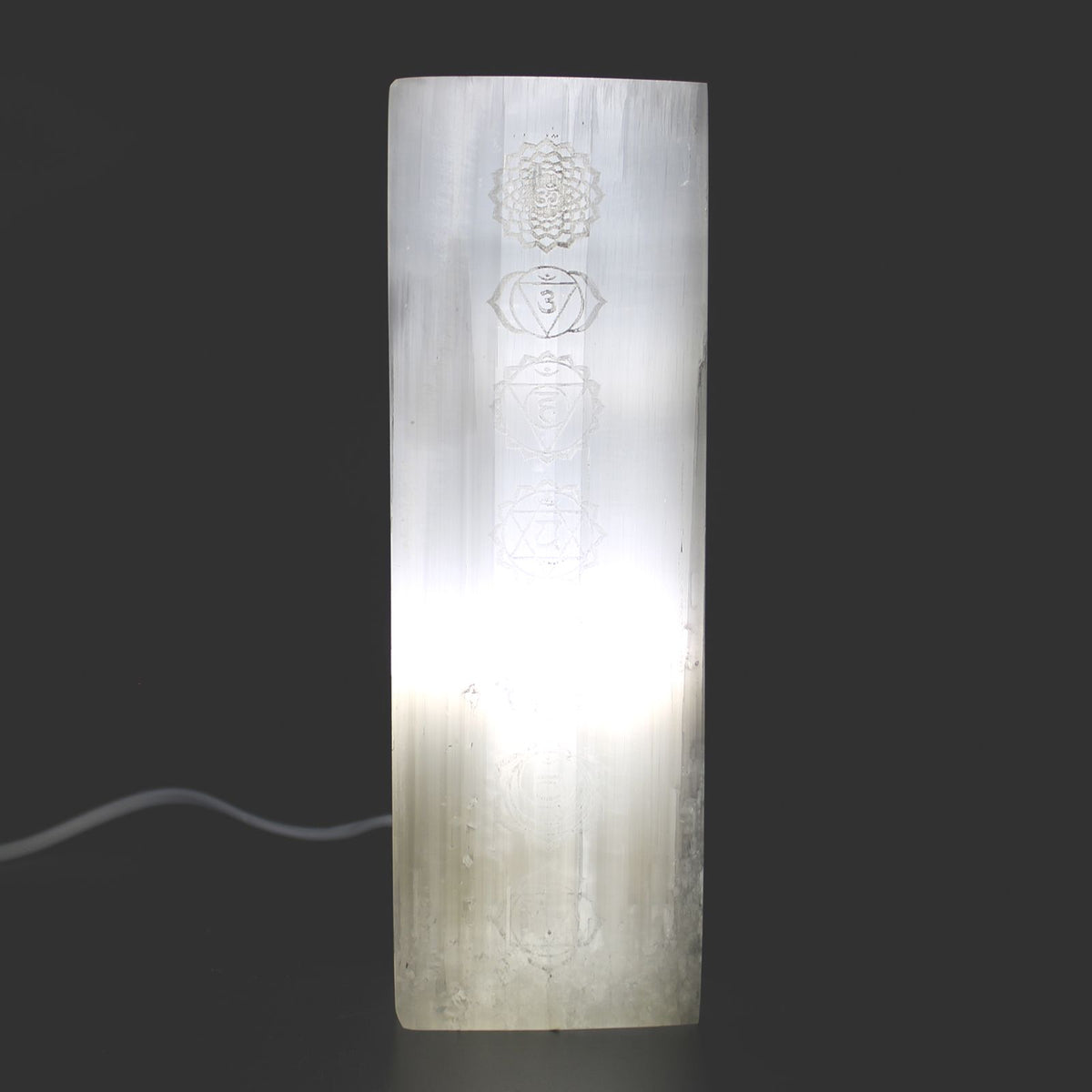 Selenite Block Lamp 25cm - Chakra Design – view 2