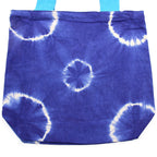 Tie-Dye Cotton Bag 38x42cm - Blue Rings, Blue Handle – view 5