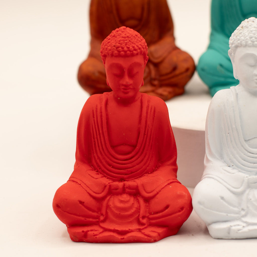Matt Mini Buddha Statues - Assorted Colours, Set of 6 – view 5