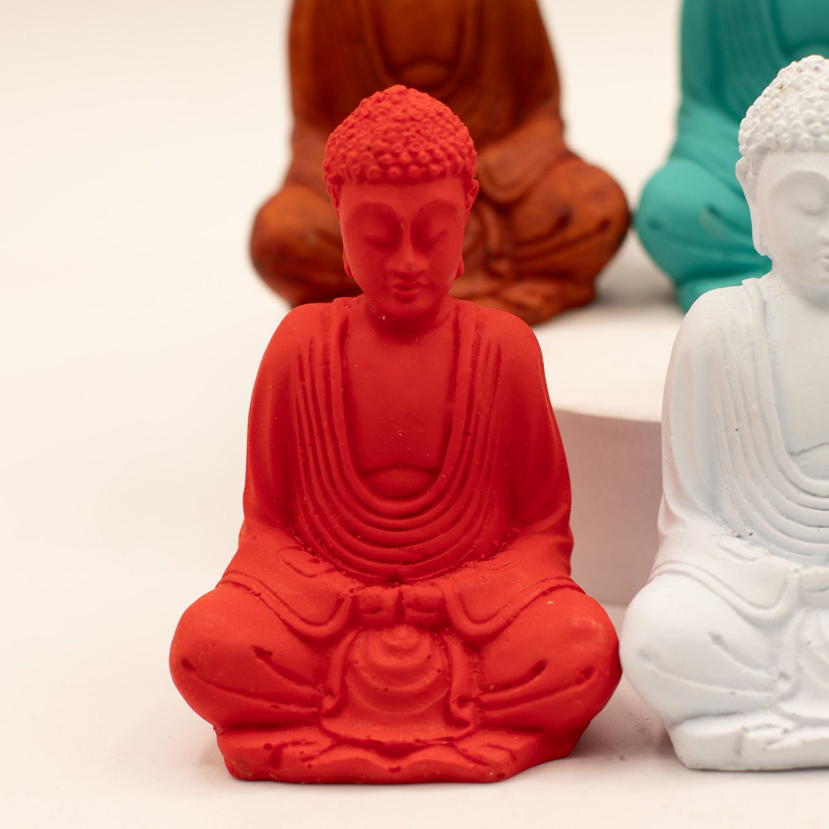 Matt Mini Buddha Statues - Assorted Colours, Set of 6 – view 5