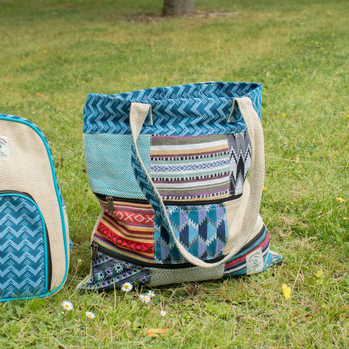 Patchwork Kathmandu Tote Bag - Dhaka Design (37x38cm) – view 10
