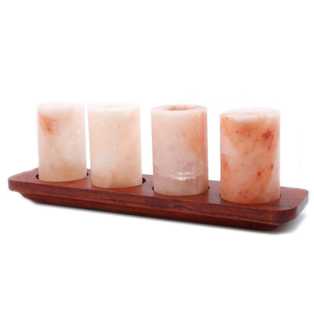 Himalayan Salt Shot Glasses & Wood Tray - Set of 4 – view 6