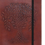 Small Vegetable Tanned Leather Notebook with Strap – Tree of Life – view 2