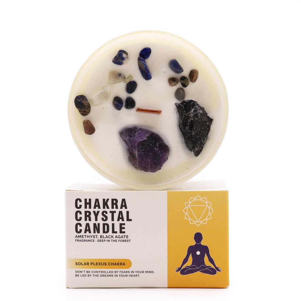 Solar Plexus Chakra Crystal Candle - Deep in the Forest