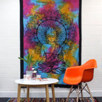 Single Cotton Bedspread & Wall Hanging - Black Hamsa 130x200cm – view 4