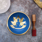Large Yoga Moves Singing Bowl Set - White/Blue (14cm) – view 6