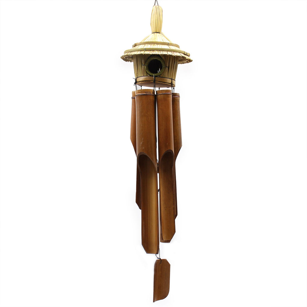 Large Round Seagrass Birdhouse with Wind Chimes, 56 x 20 cm – view 4