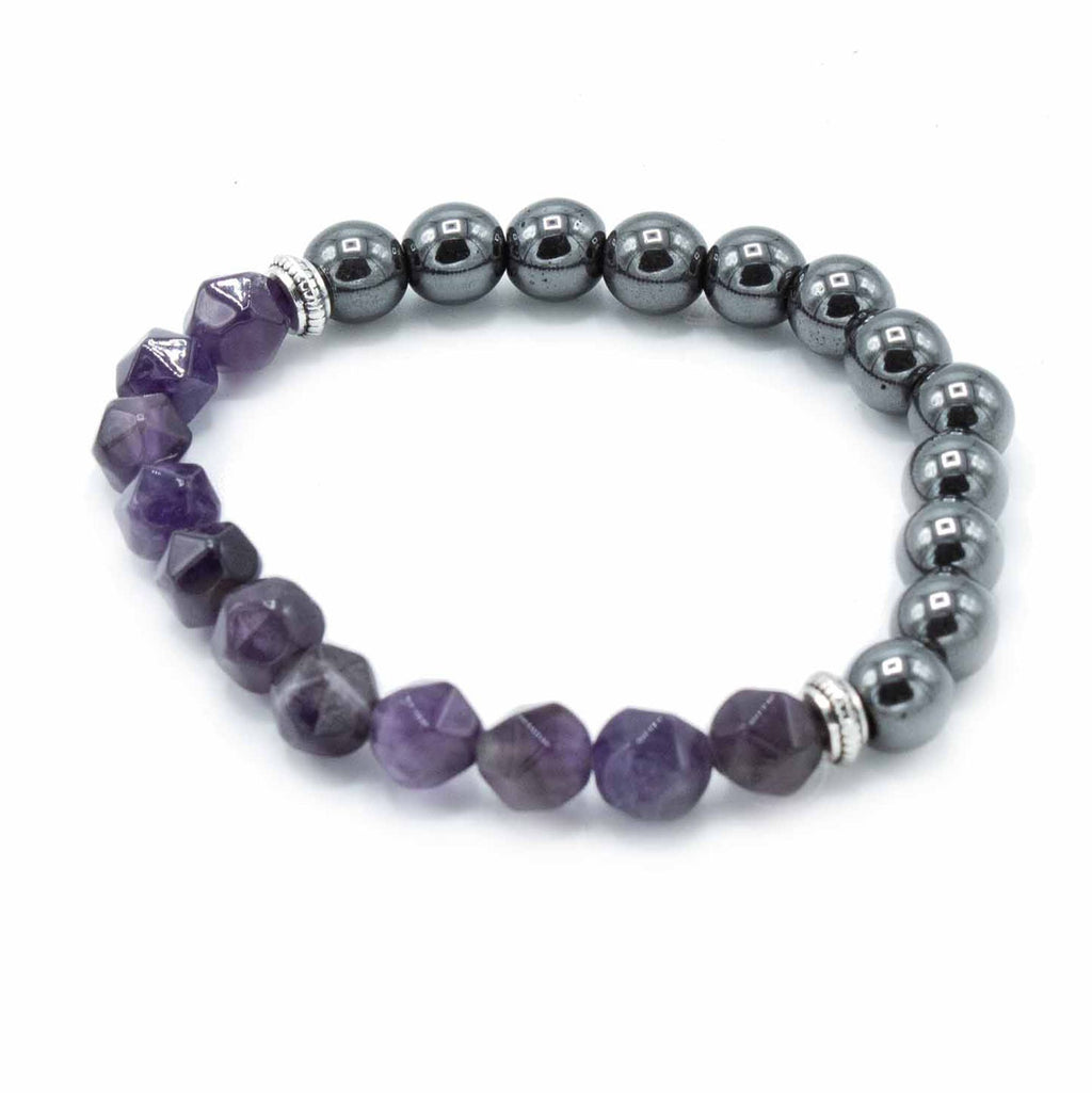 Faceted Amethyst Gemstone Bracelet – view 2