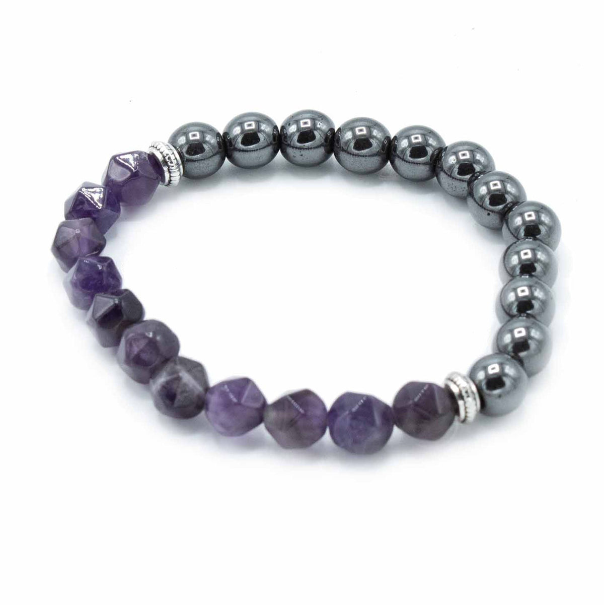 Faceted Amethyst Gemstone Bracelet – view 2