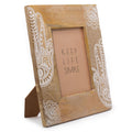 Large Mango Wood Picture Frame, Hamsa, White