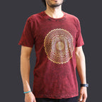 Nomad Sari Stonewashed T-Shirt - Mandala - Maroon - Medium
