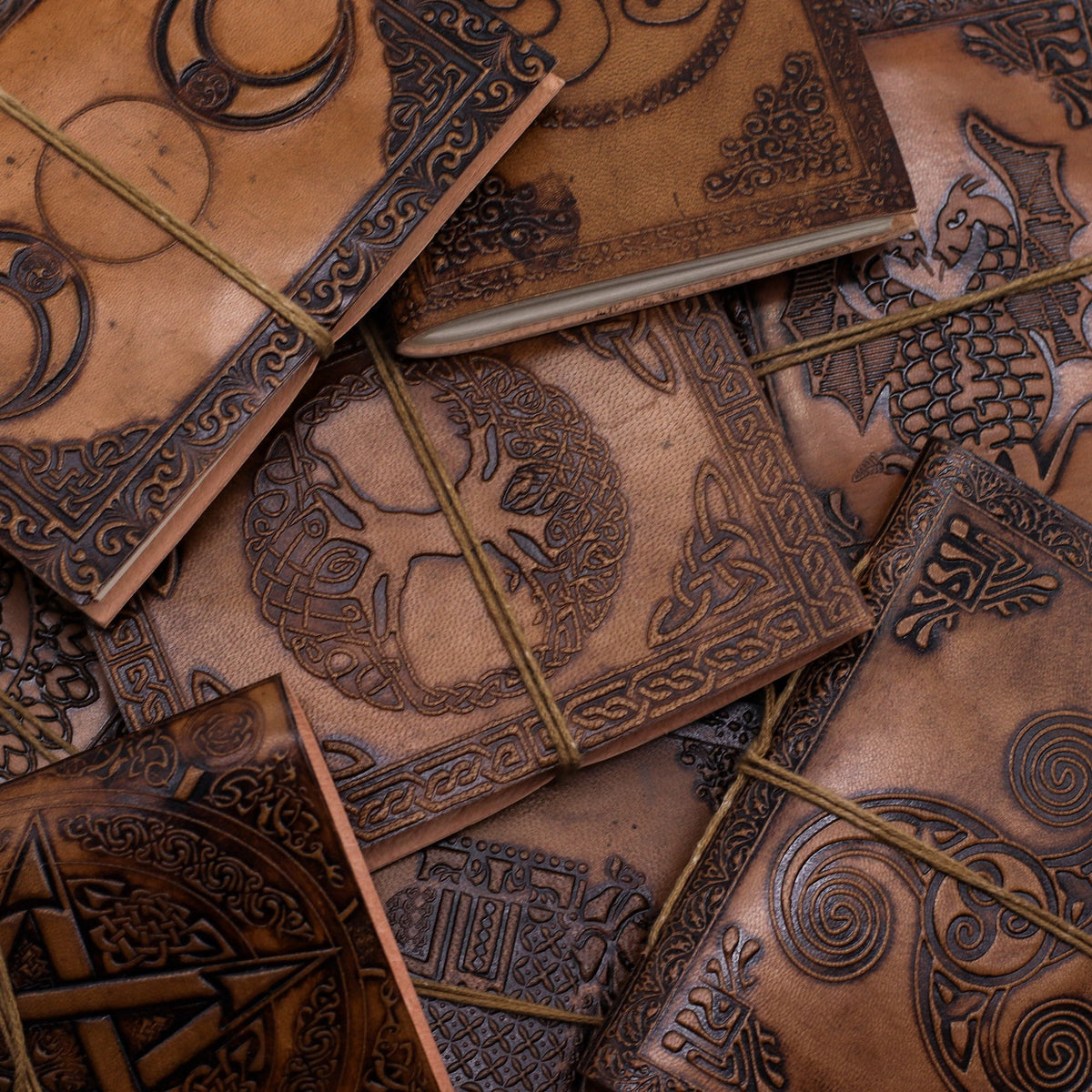 Assorted Esoteric Leather Notebooks, Set of 8 – 15x11 cm – view 7