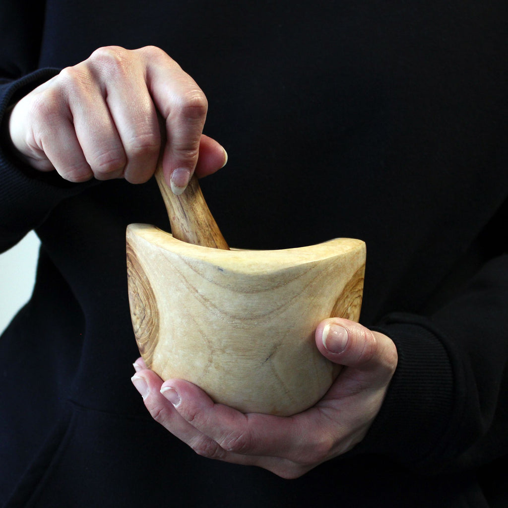 Ergo Teak Pestle and Mortar - Medium, 11 x 11 cm – view 2