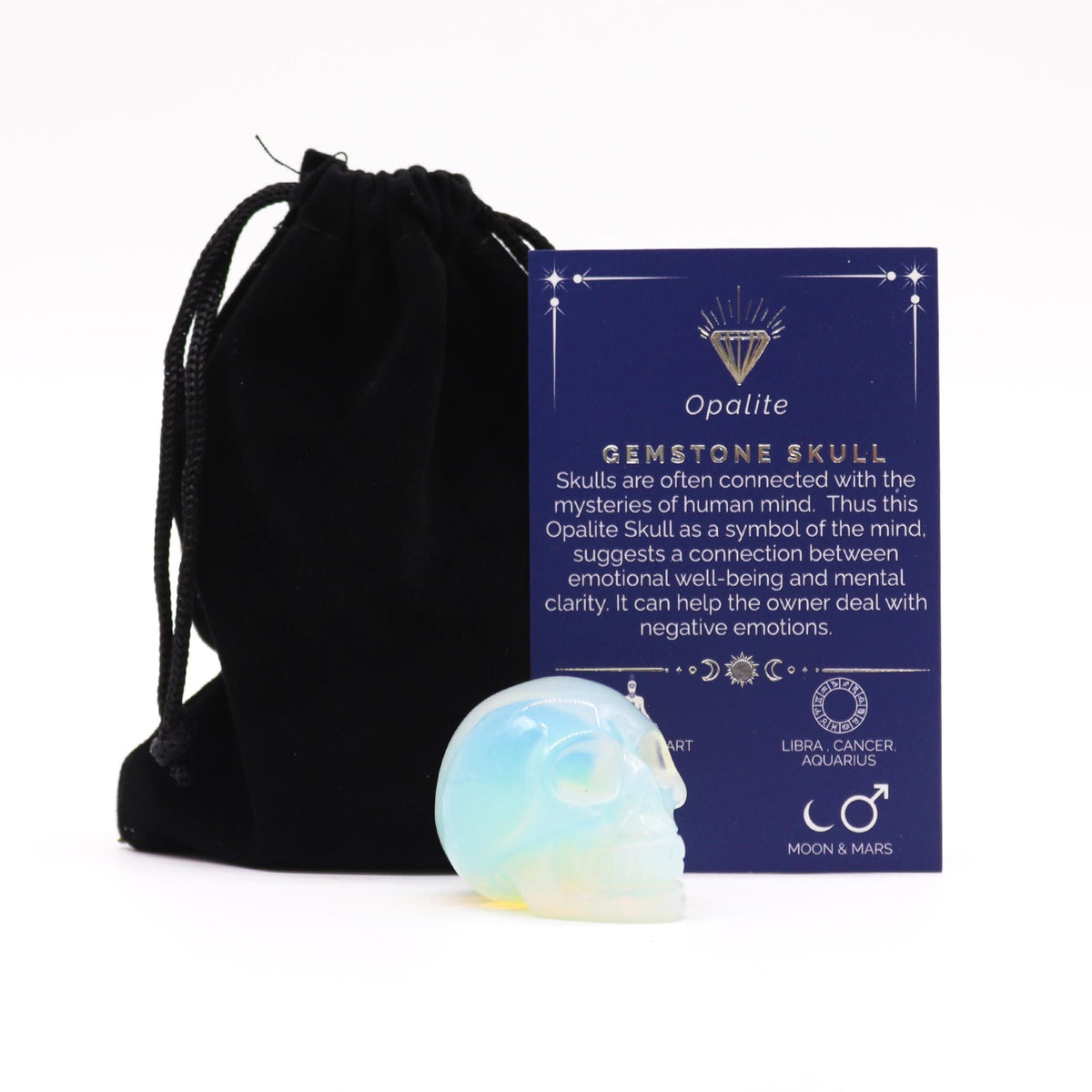Small Opalite Crystal Skull Figure 4cm