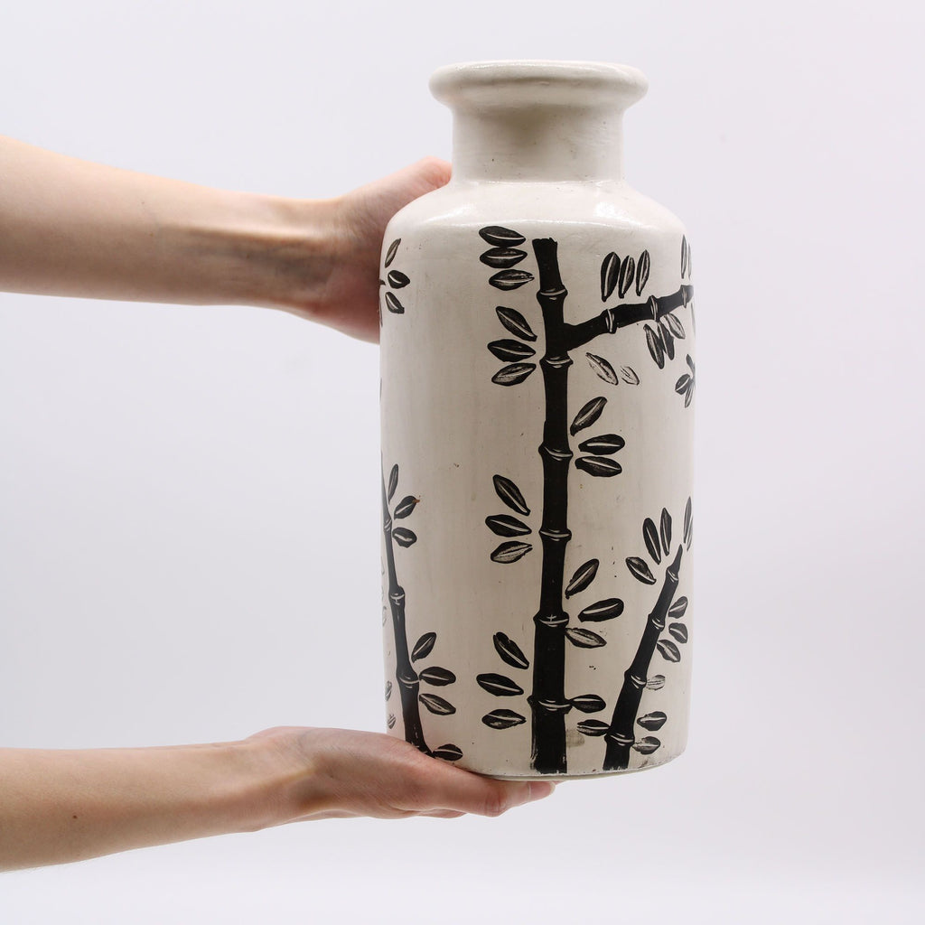 Bamboo Motif Straight Vase - Natural – view 3