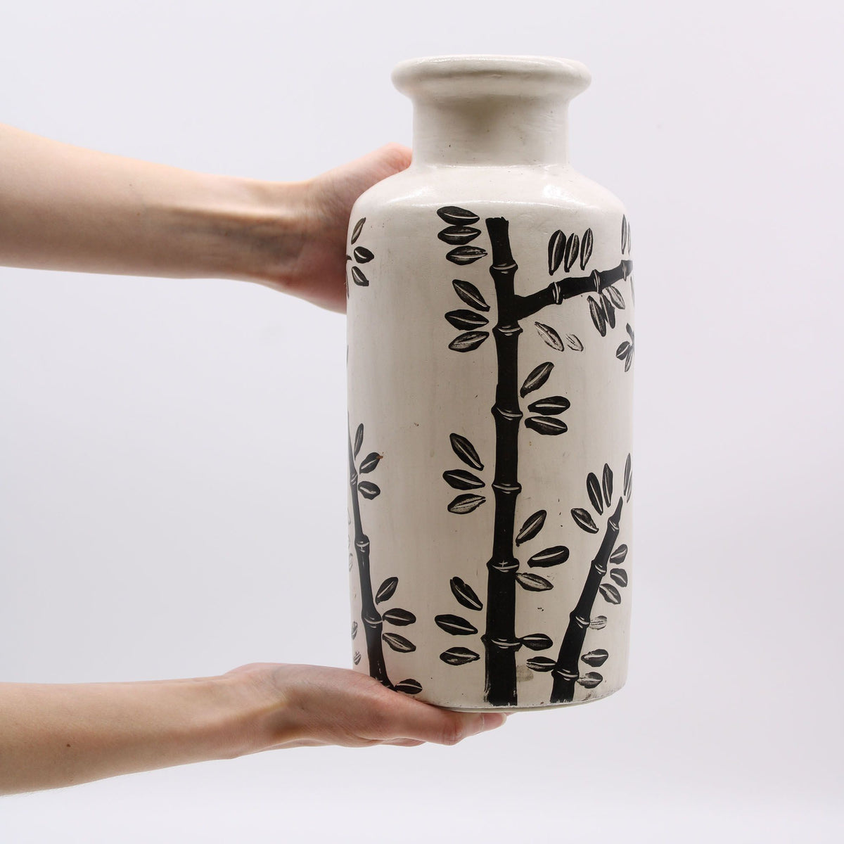 Bamboo Motif Straight Vase - Natural – view 3
