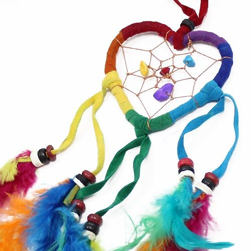Bali Dreamcatchers Small Heart Rainbow - Set of 6