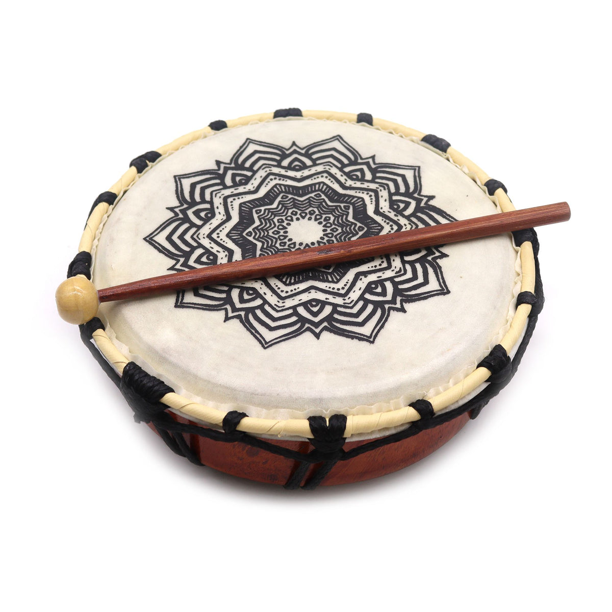 Mandala Shamanic Drum with Beater - 20cm – view 4