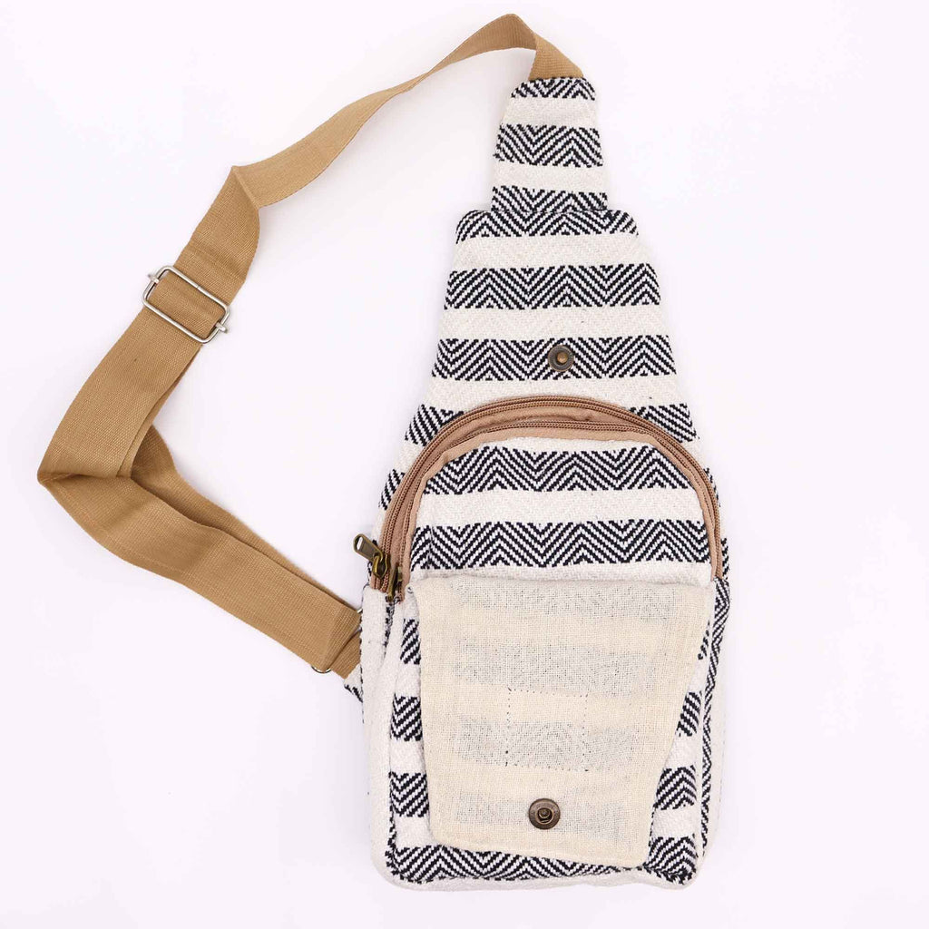 Black & White Natural Cotton Cross-Body Bag – view 4