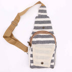 Black & White Natural Cotton Cross-Body Bag – view 4