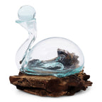 Molten Glass Duck Decanter on Wood with Stopper 19cm – view 6