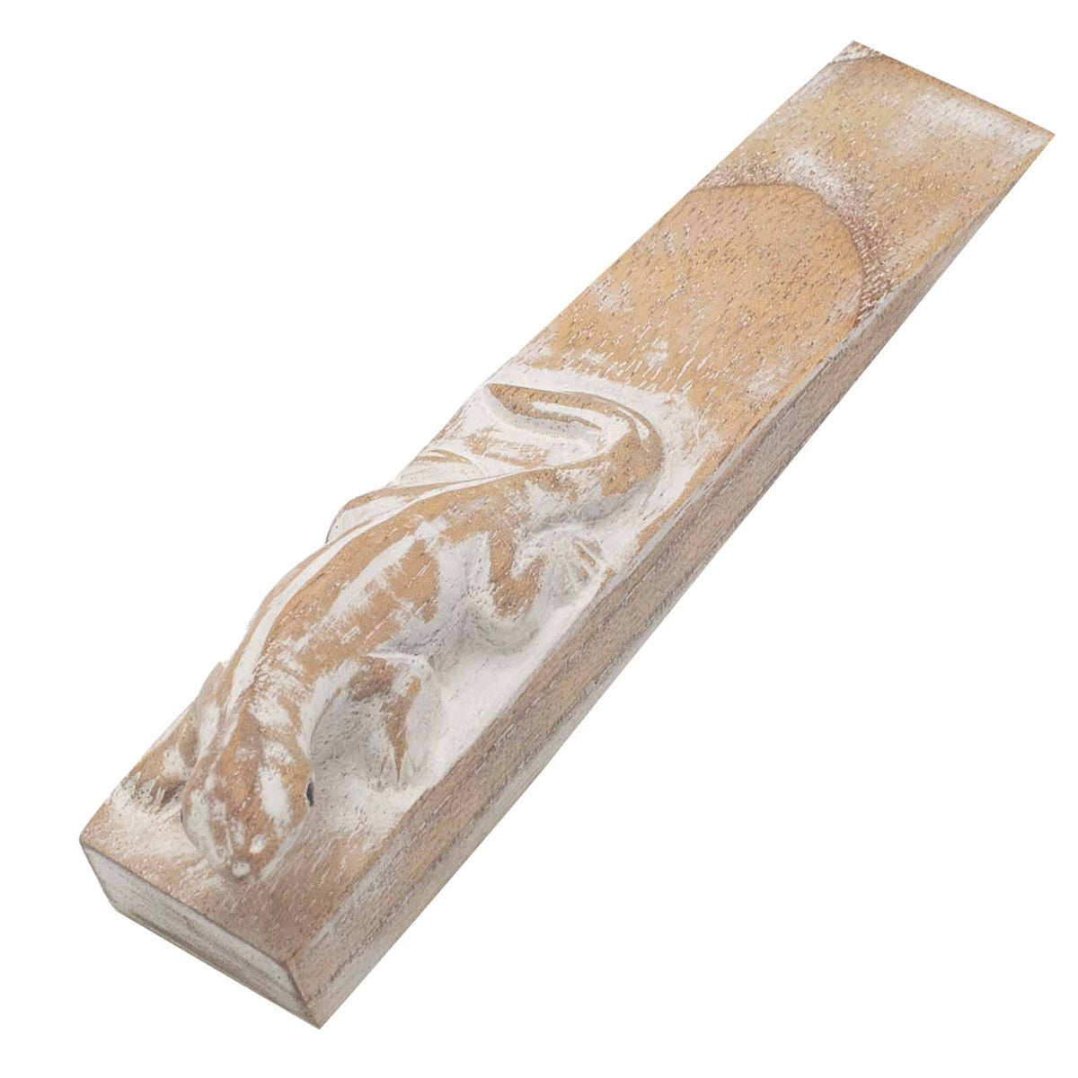 Hand-Carved Wooden Doorstop - Gecko