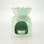 Ceramic Sunflower Oil Burner - Pastel Green – view 3
