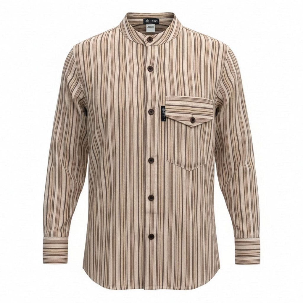 Nomad Sari Grandad Shirt - Brown Beige - XL