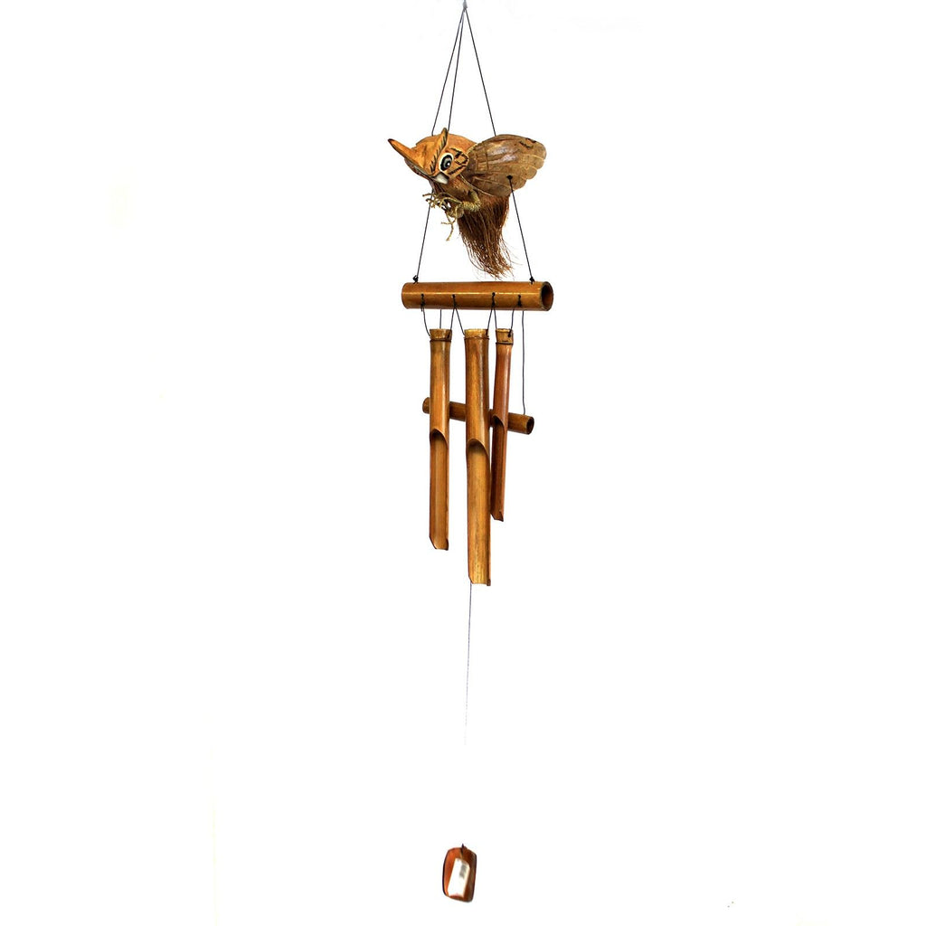 Coconut Owl Wind Chime, Bamboo, Approx. 1 m – view 3
