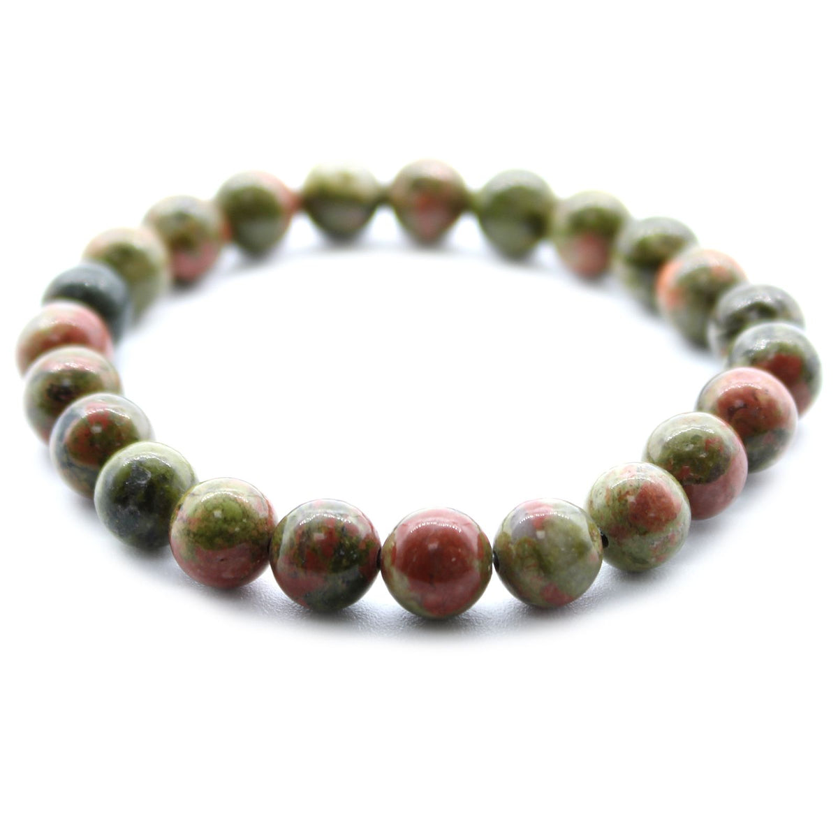 Power Bracelet - Green Jasper Beads 8mm