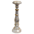 Large Wooden Candle Stand - White & Gold, 40cm – view 6