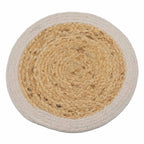 Jute & Cotton Place Mat, Ivory Border, 30cm – view 2