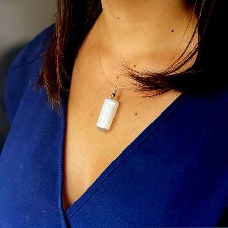 Selenite Obelisk Pendant – view 3