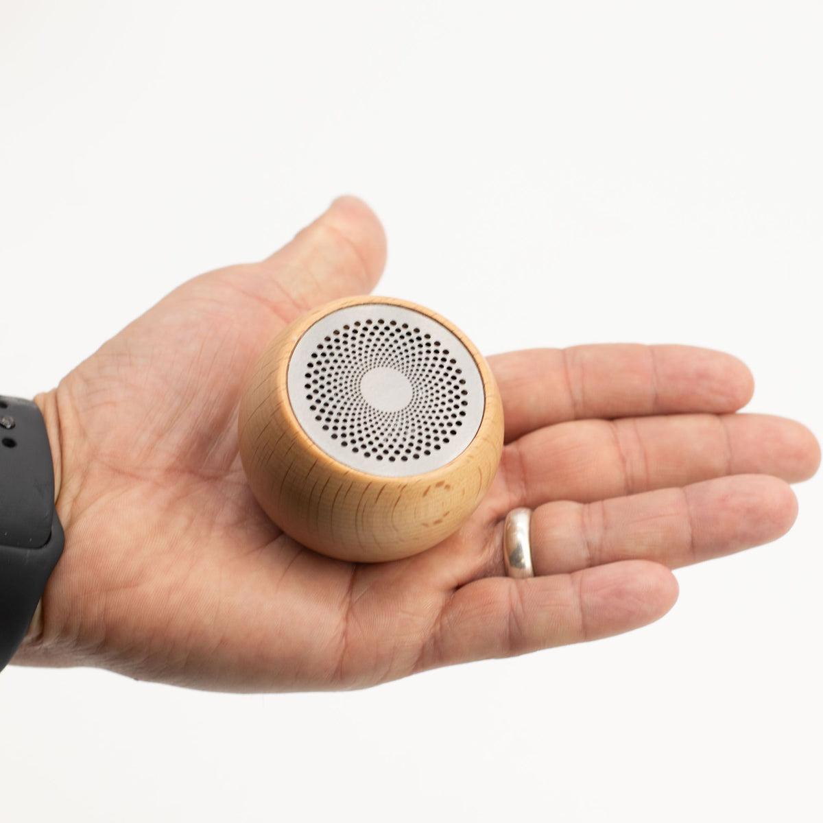 Wooden-Finish Mini Bluetooth Speaker, Mandala Grille – view 5