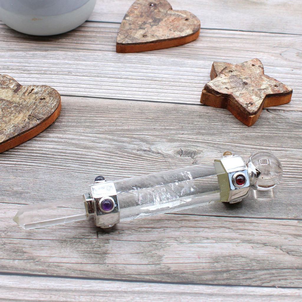 Hexagonal Crystal Healing Wand - Rock Quartz - 12cm – view 2