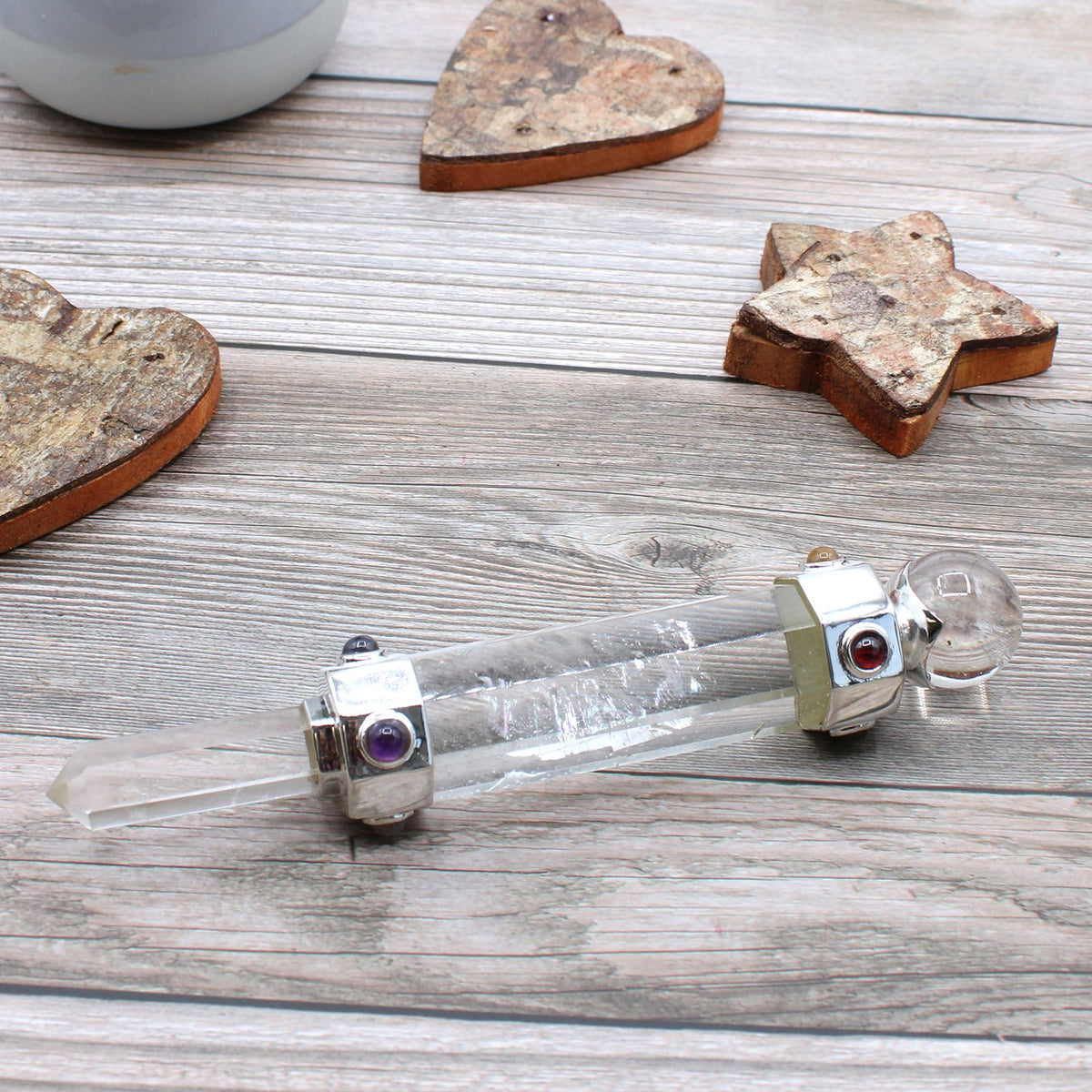 Hexagonal Crystal Healing Wand - Rock Quartz - 12cm – view 2
