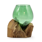 Recycled Glass Bowl on Wood - Small – view 2