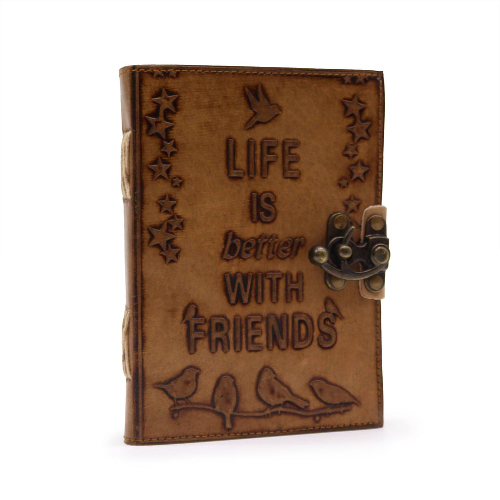 Leather Journal, Life Is Better with Friends – 13x18 cm – view 2