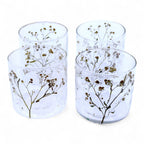 Natural Floral Glass Straight Candle Holder - Margarita 8x8cm – view 9