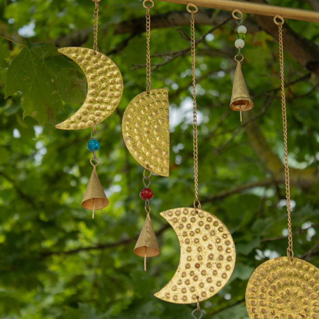 Brass Moon Phases Wind Chime, 43x40cm – view 6