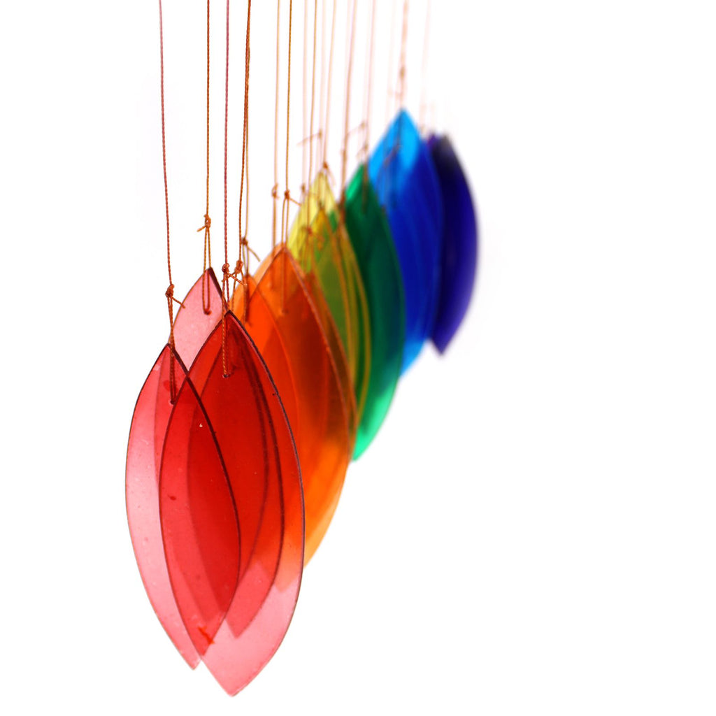 Recycled Rainbow Glass Wind Chime - Assorted Colours – view 3