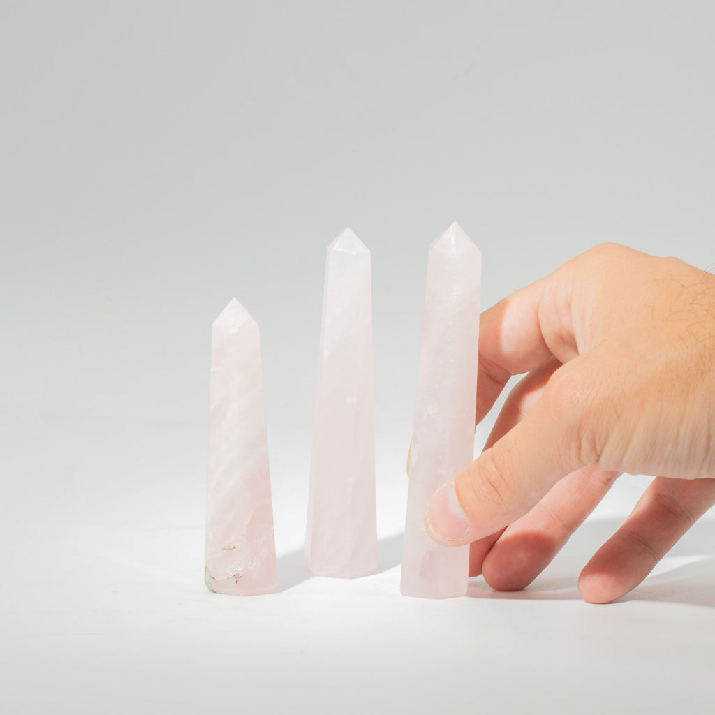 Rose Quartz Six Face Obelisk Point approx 11cm – view 7