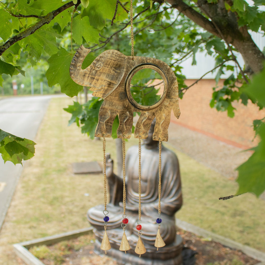 Elephant Mirror Wind Chime - 4 Bells, 24x60cm – view 3