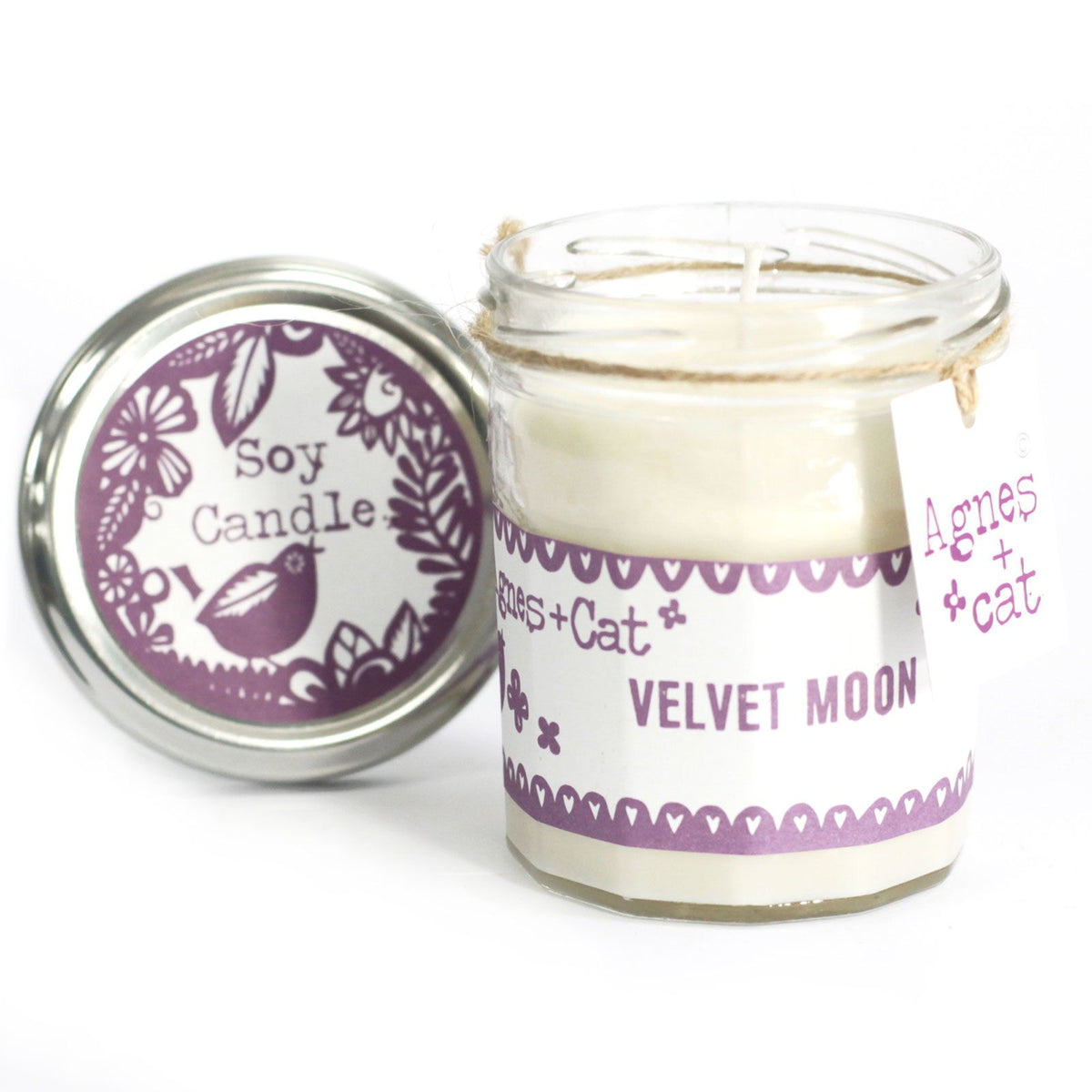 Soy Wax Jam Jar Candle - Velvet Moon, 220 ml