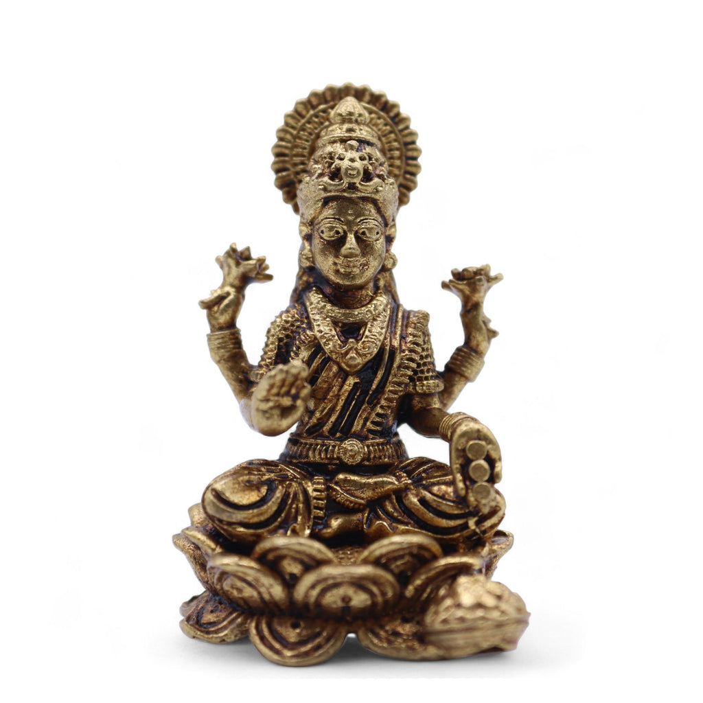 Brass Laxmi Miniature Statue - 37mm – view 6